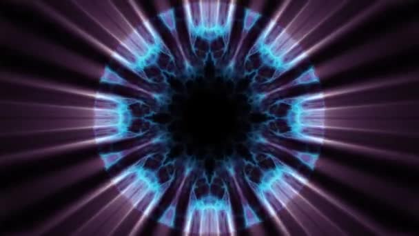 Vol à travers swymmetrical néon hyperespace lumières numérique tunnel mouvement graphiques superposition animation fond boucle nouvelle qualité futuriste style cool belle vidéo 