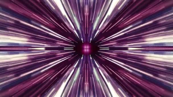 Cerah simetris hyperspace lampu cyber tunnel motion graphics animasi latar belakang kualitas baru futuristik keren bagus cuplikan video yang indah — Stok Video