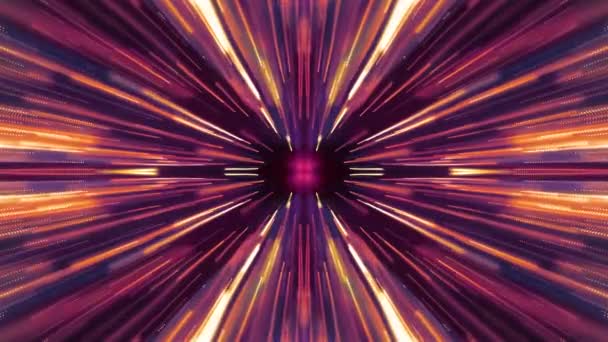 Bright symmetrycal hyperspace lights cyber tunnel motion graphics animation background new quality futuristic cool nice beautiful video footage — Stock Video