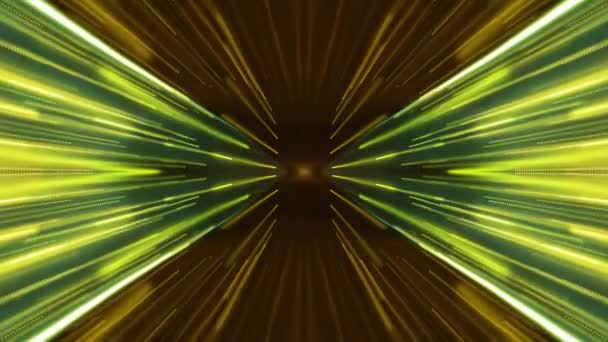 Lumineux symétrique hyperespace lumières cyber tunnel mouvement graphiques animation arrière-plan nouvelle qualité futuriste cool belle vidéo — Video