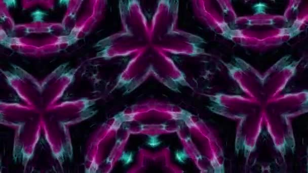Okrasné lesklý crystal světelné paprsky kaleidoskop etnické kmenové psychedelické vzor animace abstraktní pozadí nové kvalitní retro vintage dovolené nativní barevné pohybu dynamické radostná Hudba video — Stock video