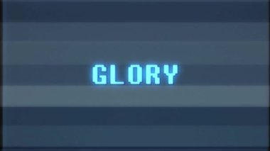 Retro video oyunu zafer metin bilgisayar eski tv arıza parazit gürültü ekran animasyon sorunsuz döngü yeni kalite evrensel vintage hareketli dinamik animasyonlu arka plan renkli neşeli video