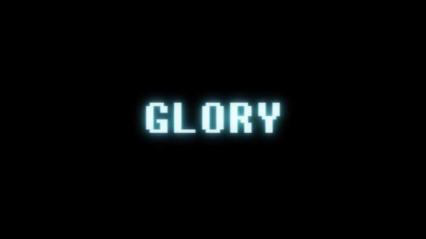 rétro jeu vidéo GLORY texte ordinateur vieux tv glitch interférence bruit écran animation boucle transparente Nouvelle qualité universelle vintage mouvement dynamique animé fond coloré joyeux vidéo 