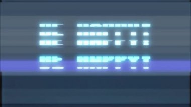 Retro videogame Be Happy metin bilgisayar eski tv arıza parazit gürültü ekran animasyon sorunsuz döngü yeni kalite evrensel vintage hareketli dinamik animasyonlu arka plan renkli neşeli video
