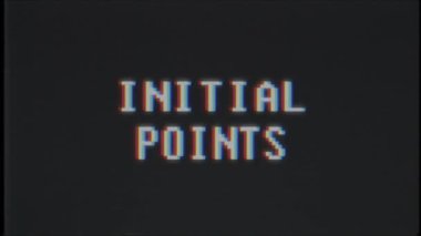 Retro video oyunu ilk Puan metin bilgisayar eski tv arıza parazit gürültü ekran animasyon sorunsuz döngü yeni kalite evrensel vintage hareketli dinamik animasyonlu arka plan renkli neşeli video