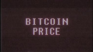 Retro video oyunu Bitcoin fiyat metin bilgisayar eski tv arıza parazit gürültü ekran animasyon sorunsuz döngü yeni kalite evrensel vintage hareketli dinamik animasyonlu arka plan renkli neşeli video