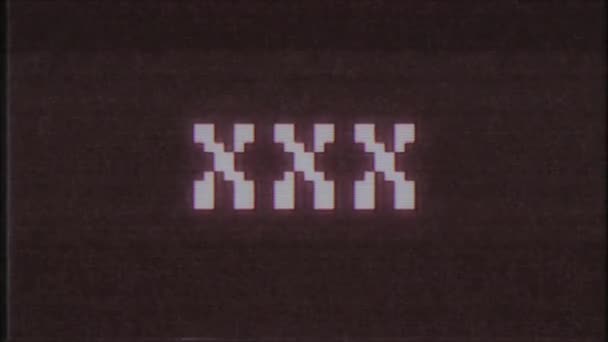 Retro videoherní Xxx slovo text počítače staré tv závada rušení hluku obrazovky animace bezešvé smyčka nový kvalitní univerzální vintage pohybu dynamický animovaný pozadí barevné radostné video m