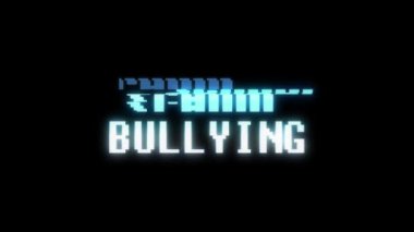 Retro video oyunu Okulu Bullying kelime metin bilgisayar eski tv arıza parazit gürültü ekran animasyon sorunsuz döngü yeni kalite evrensel vintage hareket dinamik animasyonlu arka plan renkli video m