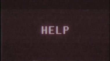 Retro video oyunu yardım kelime metin bilgisayar eski tv arıza parazit gürültü ekran animasyon sorunsuz döngü yeni kalite evrensel vintage hareket dinamik animasyonlu arka plan renkli video m