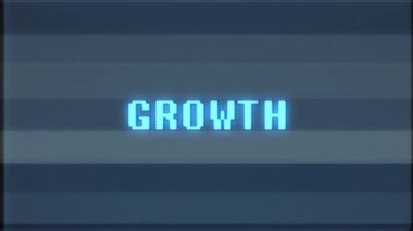 Retro videogame büyüme kelime metin bilgisayar eski tv arıza parazit gürültü ekran animasyon sorunsuz döngü yeni kalite evrensel vintage hareket dinamik animasyonlu arka plan renkli video m