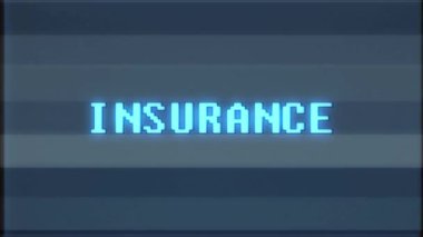 Retro videogame sigorta kelime metin bilgisayar eski tv arıza parazit gürültü ekran animasyon sorunsuz döngü yeni kalite evrensel vintage hareket dinamik animasyonlu arka plan renkli video m