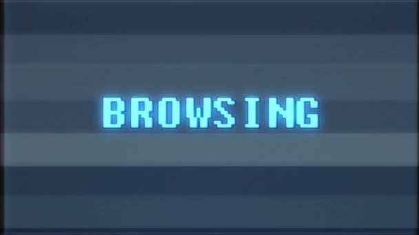 rétro jeu vidéo AFFICHAGE mot texte ordinateur vieux tv glitch interférence bruit écran animation boucle transparente Nouvelle qualité universelle vintage mouvement dynamique animé fond coloré vidéo m 