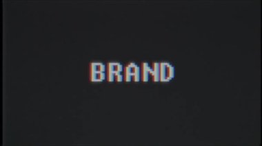 Retro videogame marka kelime metin bilgisayar eski tv arıza parazit gürültü ekran animasyon sorunsuz döngü yeni kalite evrensel vintage hareket dinamik animasyonlu arka plan renkli neşeli video m