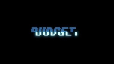 Retro videogame bütçe kelime metin bilgisayar eski tv arıza parazit gürültü ekran animasyon sorunsuz döngü yeni kalite evrensel vintage hareket dinamik animasyonlu arka plan renkli neşeli video m