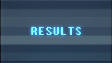 Retro video oyunu sonuçları metin bilgisayar eski tv arıza parazit gürültü ekran animasyon sorunsuz döngü yeni kalite evrensel vintage hareket dinamik animasyonlu arka plan renkli neşeli video m kelime