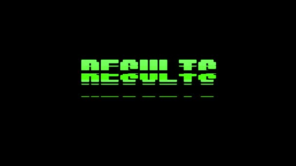 Retro videogame RESULTS word text computer old tv glitch interference noise screen animation seamless loop New quality universal vintage motion dynamic animated background colorful joyful video m — Stock Video