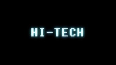 Retro video oyunu Hi Tech kelime metin bilgisayar eski tv arıza parazit gürültü ekran animasyon sorunsuz döngü yeni kalite evrensel vintage hareket dinamik animasyonlu arka plan renkli neşeli video m