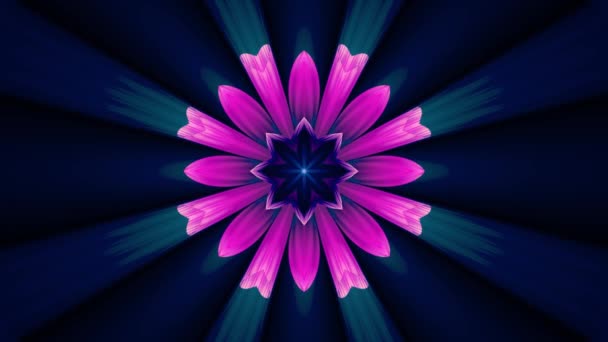 Декоративна квітуча квітка калейдоскоп рухомий візерунок анімаційний фон Нова якість свято форма барвистий універсальний рух динамічний анімований радісний крутий хороший музичний відеозапис — стокове відео