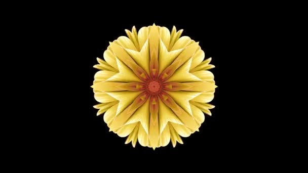 Ornamental blooming flower kaleidoscope moving pattern animation background - New quality holiday shape colorful universal motion dynamic animated joyful cool nice music video footage — Stock Video