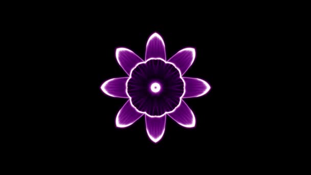 Ornamental blooming flower kaleidoscope moving pattern animation background - New quality holiday shape colorful universal motion dynamic animated joyful cool nice music video footage — Stock Video