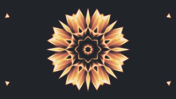 Ornamental blooming flower kaleidoscope moving pattern animation background - New quality holiday shape colorful universal motion dynamic animated joyful cool nice music video footage — Stock Video