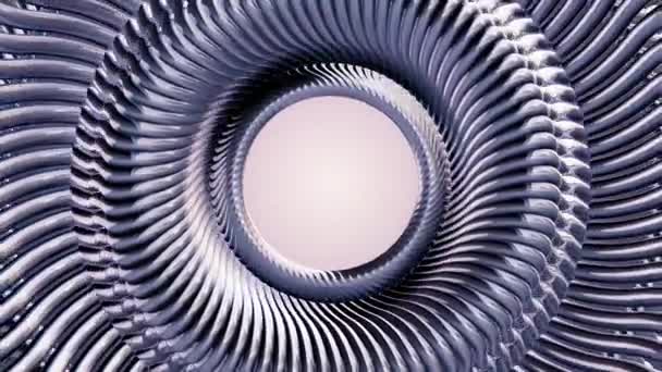 Fluide mouvement rotatif argent chaîne oeil cercles boucle sans couture animation 3d motion graphiques arrière-plan nouvelle qualité industrielle techno construction futuriste cool agréable joyeuse vidéo 