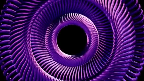 Fluide mouvement rotatif violet chaîne métallique cercles des yeux boucle sans couture animation 3d motion graphiques fond nouvelle qualité industriel techno construction futuriste cool agréable joyeuse vidéo — Video