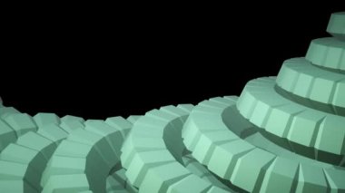 Yılan solucan omurga gibi 3d vites mekanizması sorunsuz döngü soyut animasyon arka plan yeni kalite renkli serin güzel güzel video görüntüleri döndürme