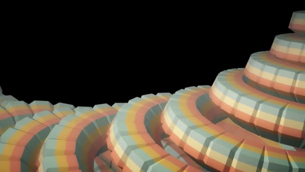 Lombriz serpiente espina dorsal como engranajes 3d mecanismo giratorio lazo sin costura animación abstracta fondo nueva calidad colorido fresco bonito hermoso video metraje — Vídeo de stock