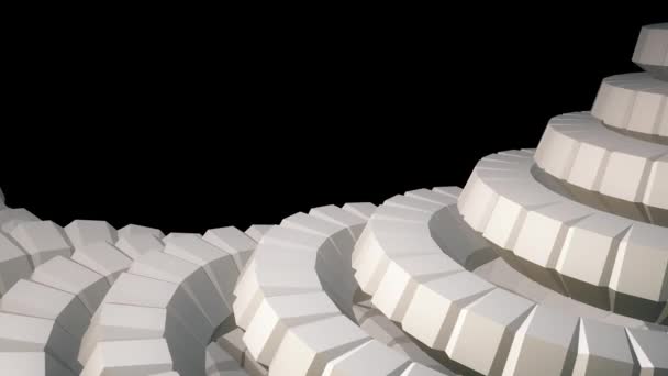 3 d 歯車機構シームレス ループ抽象アニメーション背景新しい品質カラフルなクールな素敵な美しい映像を回転のようなヘビのワーム背骨 — ストック動画