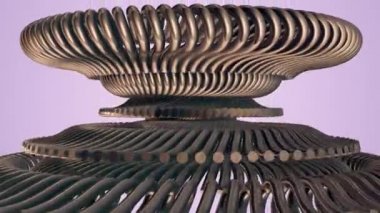 öğeleri sorunsuz döngü Animasyon 3d hareket grafik yeni kalite endüstriyel techno inşaat fütüristik serin güzel neşeli video görüntüleri arka plan hareketli dönen altın altın metal dişli zincir
