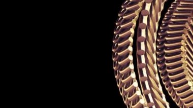 öğeleri sorunsuz döngü Animasyon 3d hareket grafik yeni kalite endüstriyel techno inşaat fütüristik serin güzel neşeli video görüntüleri arka plan hareketli dönen altın altın metal dişli zincir