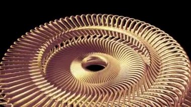 öğeleri sorunsuz döngü Animasyon 3d hareket grafik yeni kalite endüstriyel techno inşaat fütüristik serin güzel neşeli video görüntüleri arka plan hareketli dönen altın altın metal dişli zincir