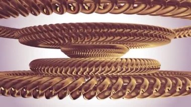 öğeleri sorunsuz döngü Animasyon 3d hareket grafik yeni kalite endüstriyel techno inşaat fütüristik serin güzel neşeli video görüntüleri arka plan hareketli dönen altın altın metal dişli zincir