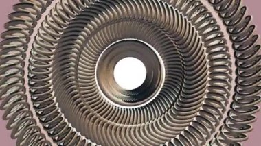 öğeleri sorunsuz döngü Animasyon 3d hareket grafik yeni kalite endüstriyel techno inşaat fütüristik serin güzel neşeli video görüntüleri arka plan hareketli dönen altın gümüş metal dişli zincir