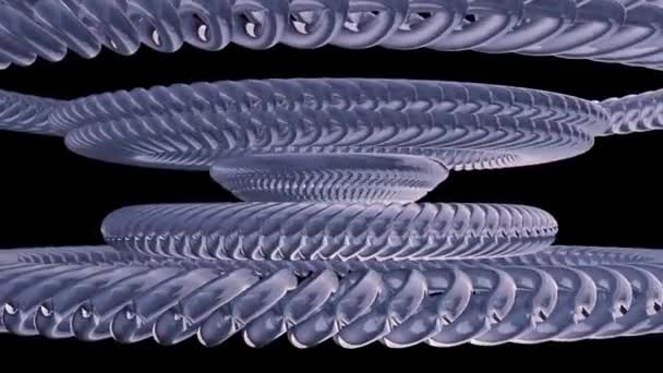 Movimiento giratorio oro plata metal engranajes cadena elementos animación bucle inconsútil 3D movimiento gráficos fondo nueva calidad industrial techno construcción futurista fresco agradable alegre video metraje — Vídeos de Stock