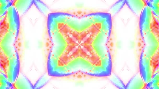 Moving rotating abstract painting rainbow kaleidoscopic seamless loop backgrond animation new quality artistic joyful colorful dynamic universal cool nice video footage — Stock Video