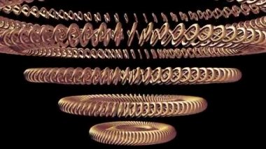 öğeleri sorunsuz döngü Animasyon 3d hareket grafik yeni kalite endüstriyel techno inşaat fütüristik serin güzel neşeli video görüntüleri arka plan hareketli dönen altın metal dişli zincir