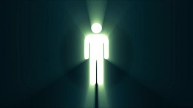 RGB gergin adam insan sembolü ışık ışınları animasyon sorunsuz döngü arka plan görüntü - yeni kalite evrensel yakın vintage dinamik renkli neşeli serin güzel video animasyon.