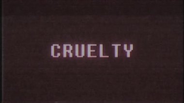 Retro videogame zulüm kelime metin bilgisayar eski tv arıza parazit gürültü ekran animasyon sorunsuz döngü yeni kalite evrensel vintage hareket dinamik animasyonlu arka plan renkli neşeli video m