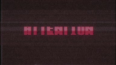 Retro video oyunu dikkat kelime metin bilgisayar eski tv arıza parazit gürültü ekran animasyon sorunsuz döngü yeni kalite evrensel vintage hareket dinamik animasyonlu arka plan renkli neşeli video m