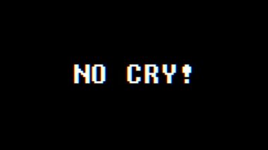 Retro videogame No Cry kelime metin bilgisayar eski tv arıza parazit gürültü ekran animasyon sorunsuz döngü yeni kalite evrensel vintage hareket dinamik animasyonlu arka plan renkli neşeli video m