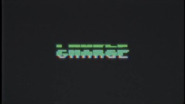 Retro videogame şarj kelime metin bilgisayar eski tv arıza parazit gürültü ekran animasyon sorunsuz döngü yeni kalite evrensel vintage hareket dinamik animasyonlu arka plan renkli neşeli video m