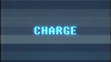 Retro videogame şarj kelime metin bilgisayar eski tv arıza parazit gürültü ekran animasyon sorunsuz döngü yeni kalite evrensel vintage hareket dinamik animasyonlu arka plan renkli neşeli video m