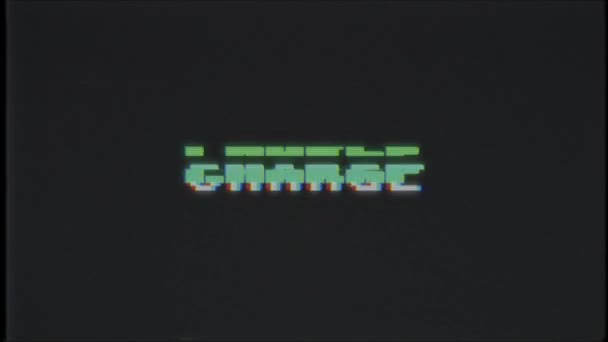 rétro jeu vidéo CHARGE mot texte ordinateur vieux tv glitch interférence bruit écran animation boucle transparente Nouvelle qualité universel vintage mouvement dynamique animé fond coloré joyeux vidéo m 