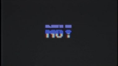 Retro video oyunu hiçbir kelime metin bilgisayar eski tv arıza parazit gürültü ekran animasyon sorunsuz döngü yeni kalite evrensel vintage hareket dinamik animasyonlu arka plan renkli neşeli video m