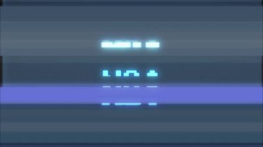 Retro video oyunu hiçbir kelime metin bilgisayar eski tv arıza parazit gürültü ekran animasyon sorunsuz döngü yeni kalite evrensel vintage hareket dinamik animasyonlu arka plan renkli neşeli video m