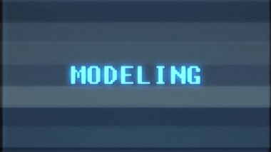 Retro videogame modelleme kelime metin bilgisayar tv arıza parazit gürültü ekran animasyon sorunsuz döngü yeni kalite evrensel vintage hareket dinamik animasyonlu arka plan renkli neşeli video m