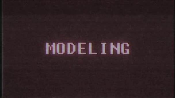 rétro jeu vidéo MODÈLE mot texte ordinateur tv glitch interférence bruit écran animation boucle transparente Nouvelle qualité universel vintage mouvement dynamique animé fond coloré joyeux vidéo m 