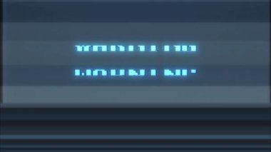 Retro video oyunu uyarı kelime metin bilgisayar tv arıza parazit gürültü ekran animasyon sorunsuz döngü yeni kalite evrensel vintage hareket dinamik animasyonlu arka plan renkli neşeli video m